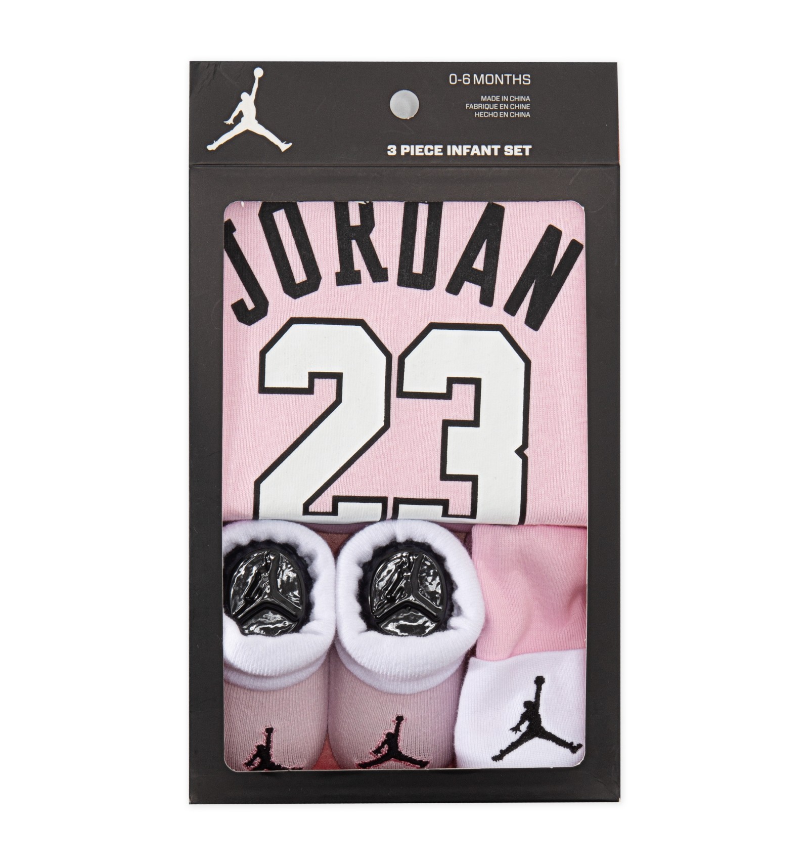 Set bébé Jordan 3 pièces noir et rouge