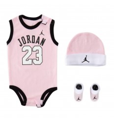 Set bébé Jordan 3 pièces rose et noir