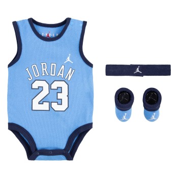Set 3 pièces bébé Jordan noir et bleu