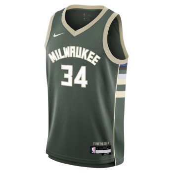 Maillot NBA Enfant Giannis Antetokounmpo Milwaukee Bucks Nike Icon Edition