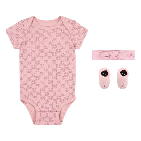 Set 3 pieces bebe Jordan Monogram rose fille Birth 6 12 mois