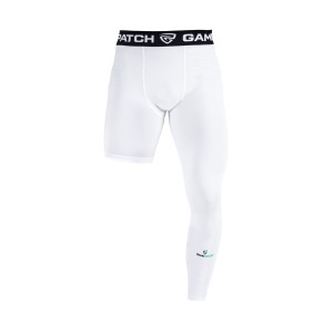 Collant Compression Gamepatch Jambe gauche blanc