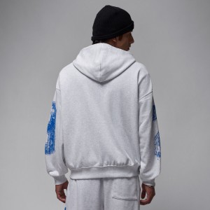 Sweat Capuche Jordan Fleece 23 gris et bleu Sweat Capuche Jordan Fleece 23 gris et bleu