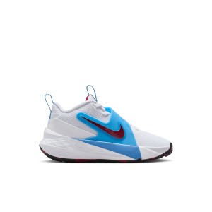 Nike Team Hustle D12 blanche et bleue Petit Enfant