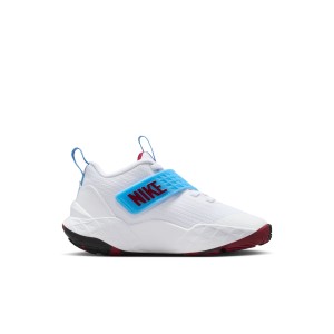 Nike Team Hustle D12 blanche et bleue Petit Enfant
