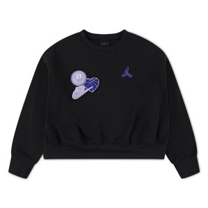 Sweat ras de cou Jordan Blue Jeans and Bling Noir Fille