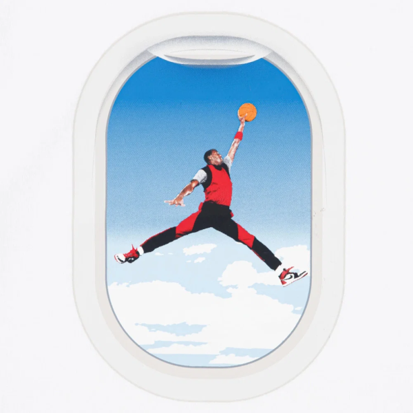 T-shirt Jordan Air Plane Window Enfant white