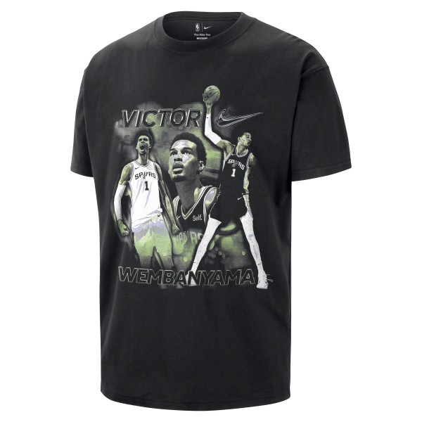 T-shirt NBA Victor Wembanyama San Antonio Spurs Nike Courtside Noir