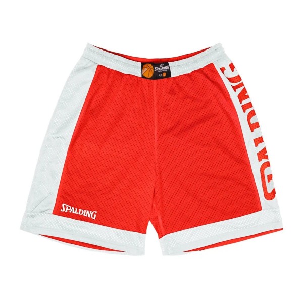 Short Réversible d'entrainement Spalding Rouge et Blanc