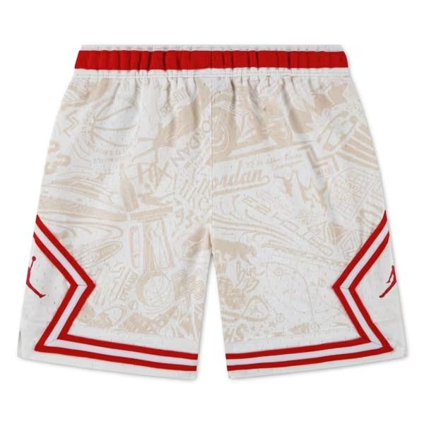 Short Diamond AOP Sport Enfant blanc et rouge