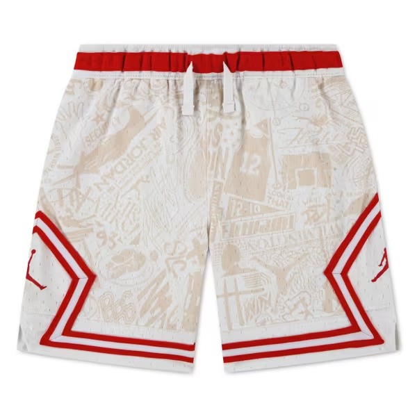 Short Diamond AOP Sport Enfant blanc et rouge