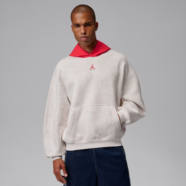 Sweat Capuche Jordan Logo Graphic Beige