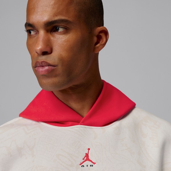 Sweat Capuche Jordan Logo Graphic Beige